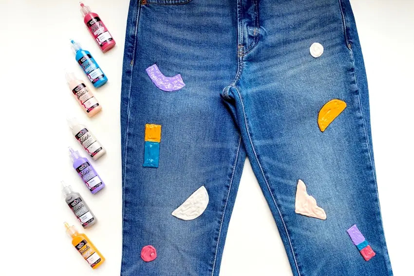 Painted Jeans with Dimensional Paint