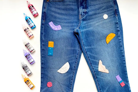 Painted Jeans with Dimensional Paint