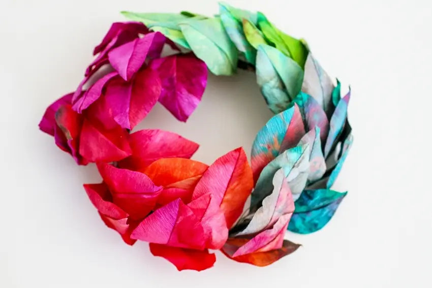 Rainbow Tie-Dye Paper Wreath