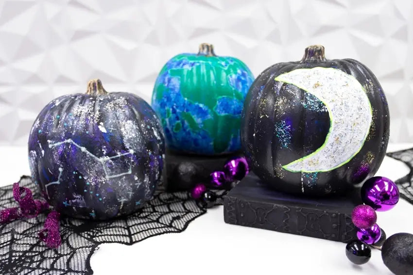 Galaxy Painted Pumpkins