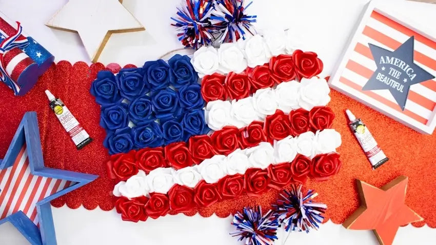 Floral 4th of July Patriotic Wreath