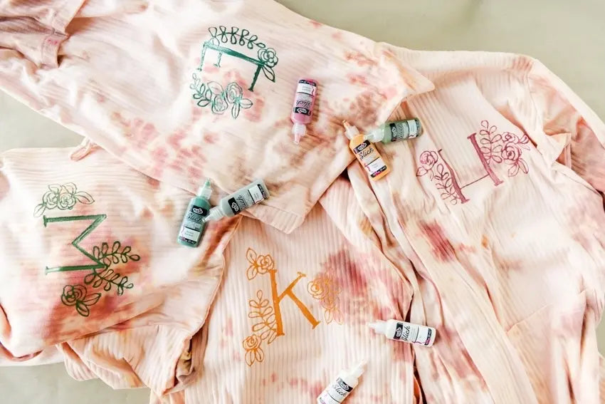 Matching Bridal Party Robes with Tie Dye