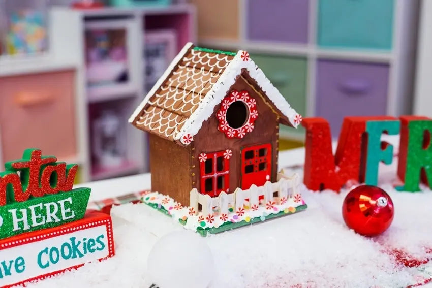Faux Gingerbread House with Puff Paint