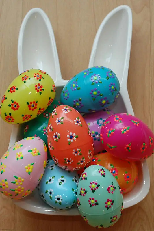 Floral Puffy Paint Easter Eggs