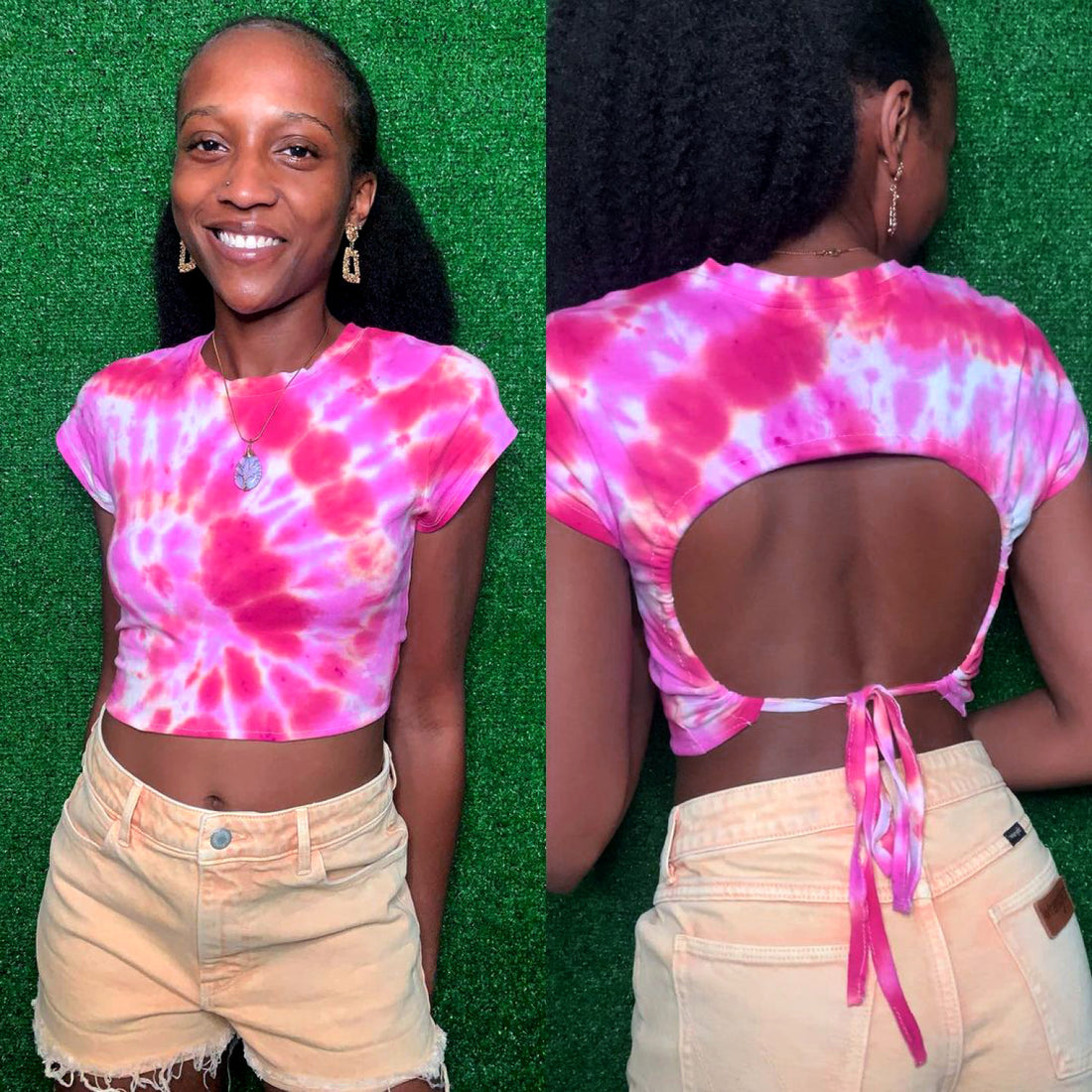 Tie-Dye Cut Out Crop Top by @taethecreative