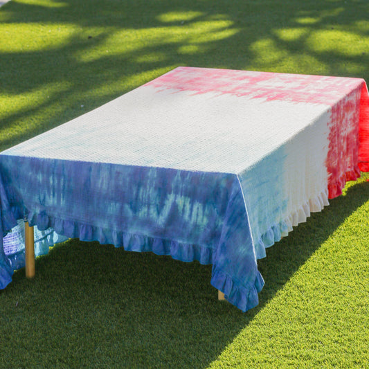 Make a Festive Red, White & Blue Tie-Dye Tablecloth