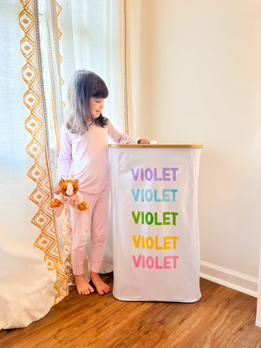 Custom Canvas Laundry Hamper for Kids with Fabric Paint