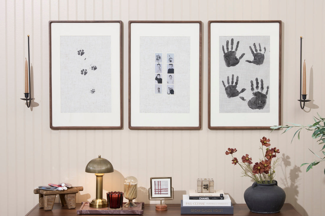 Easy paw print and handprint wall art with fabric paint