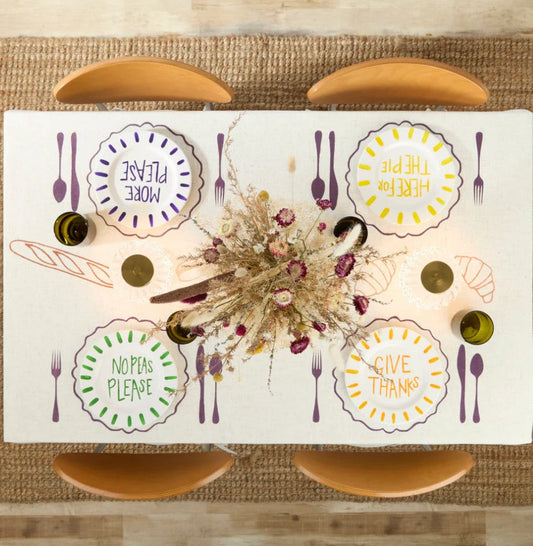 personalized tablecloth with paint for the holidays