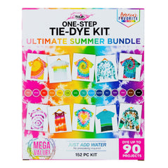 CraftBud Tie Dye Kit for Kids & Adults, 197 Pieces - 18 Colors - Includes  18 Bottles, 120 Rubber Bands, 1 Funnel, 1 Guide Book & Much More- Tie Dye