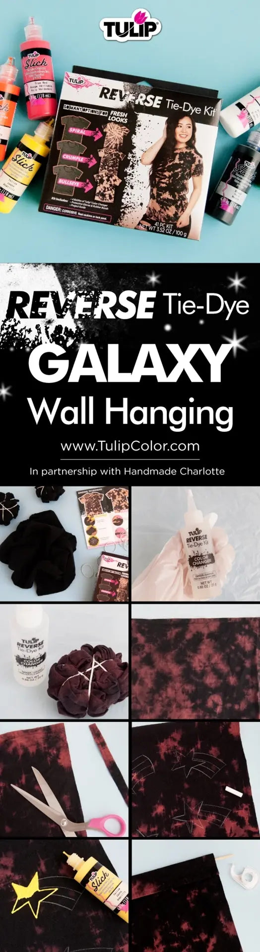 Tulip Reverse Tie-Dye Galaxy Wall Hanging