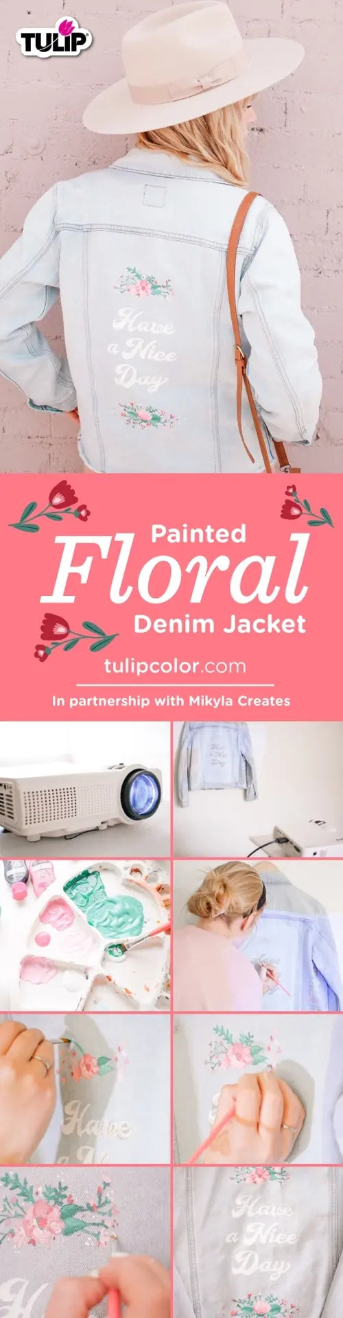 Tulip Painted Floral Denim Jacket