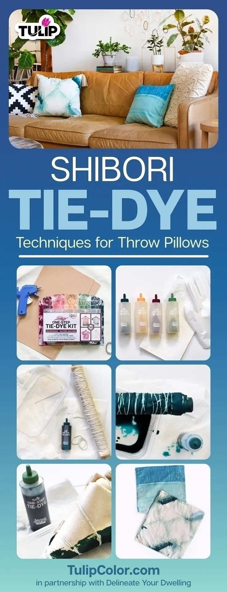 Shibori Tie-Dye Techniques for Throw Pillows
