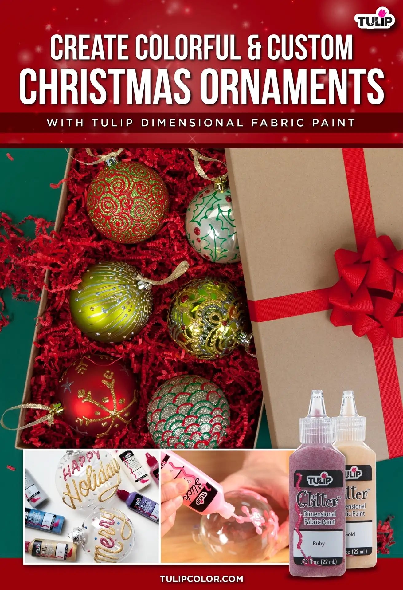 Custom Christmas Ornaments with Dimensional Paint