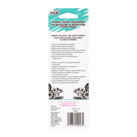 Picture of 50027 Tulip Bullet Tip Fabric Paint Markers Black 2 Pack