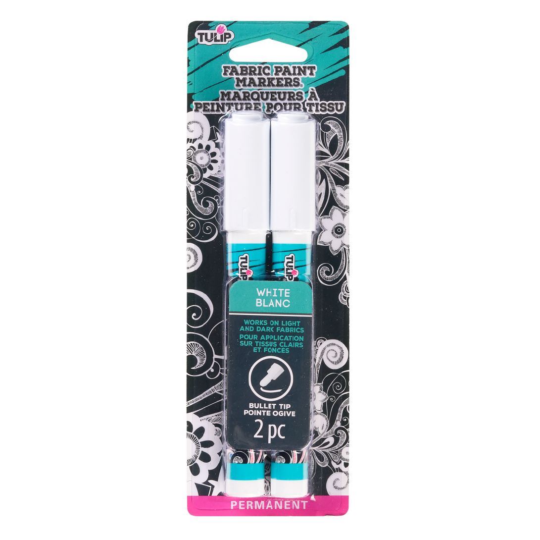 Picture of 50028 Tulip Bullet Tip Fabric Paint Markers White 2 Pack