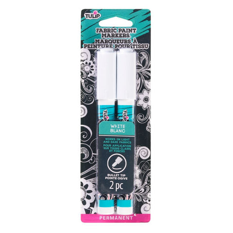 Picture of 50028 Tulip Bullet Tip Fabric Paint Markers White 2 Pack