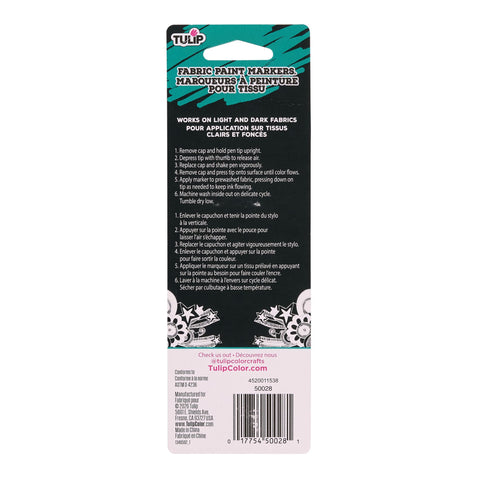 Picture of 50028 Tulip Bullet Tip Fabric Paint Markers White 2 Pack