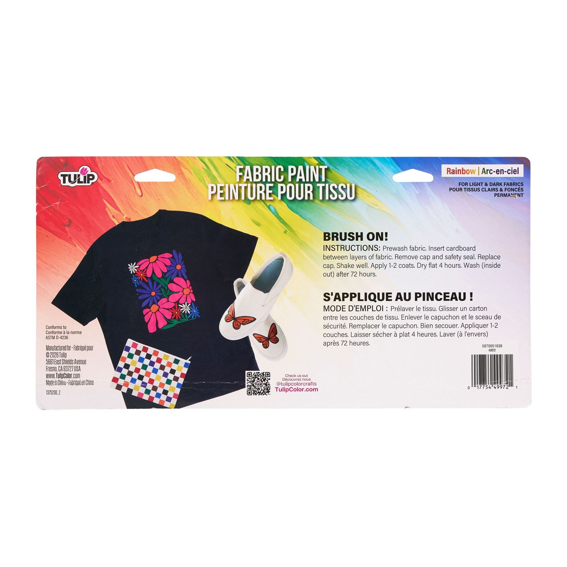 Picture of 49972-1 Tulip Rainbow Fabric Paint 10 Pack