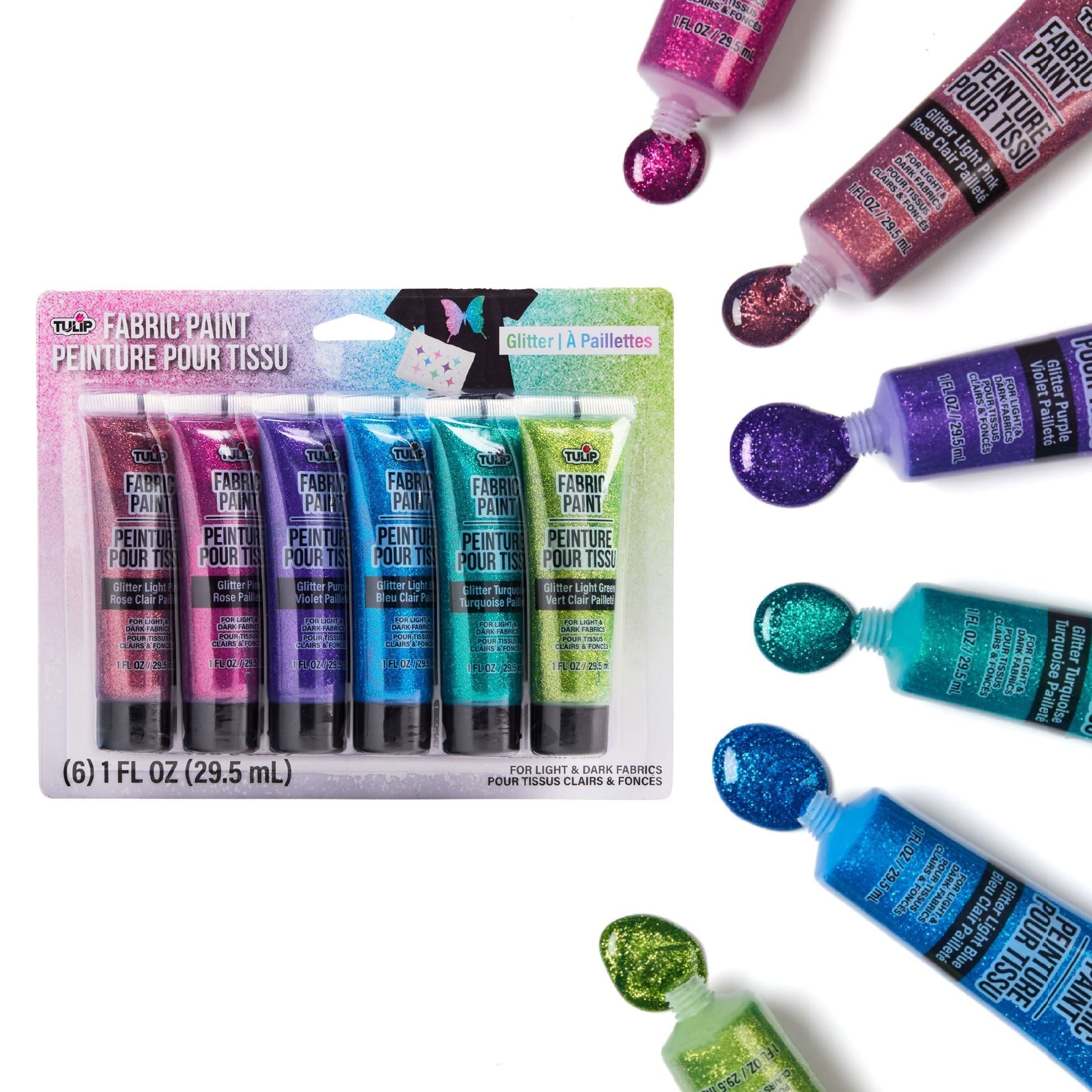 Picture of 49976-1 Tulip Glitter Fabric Paint 6 Pack