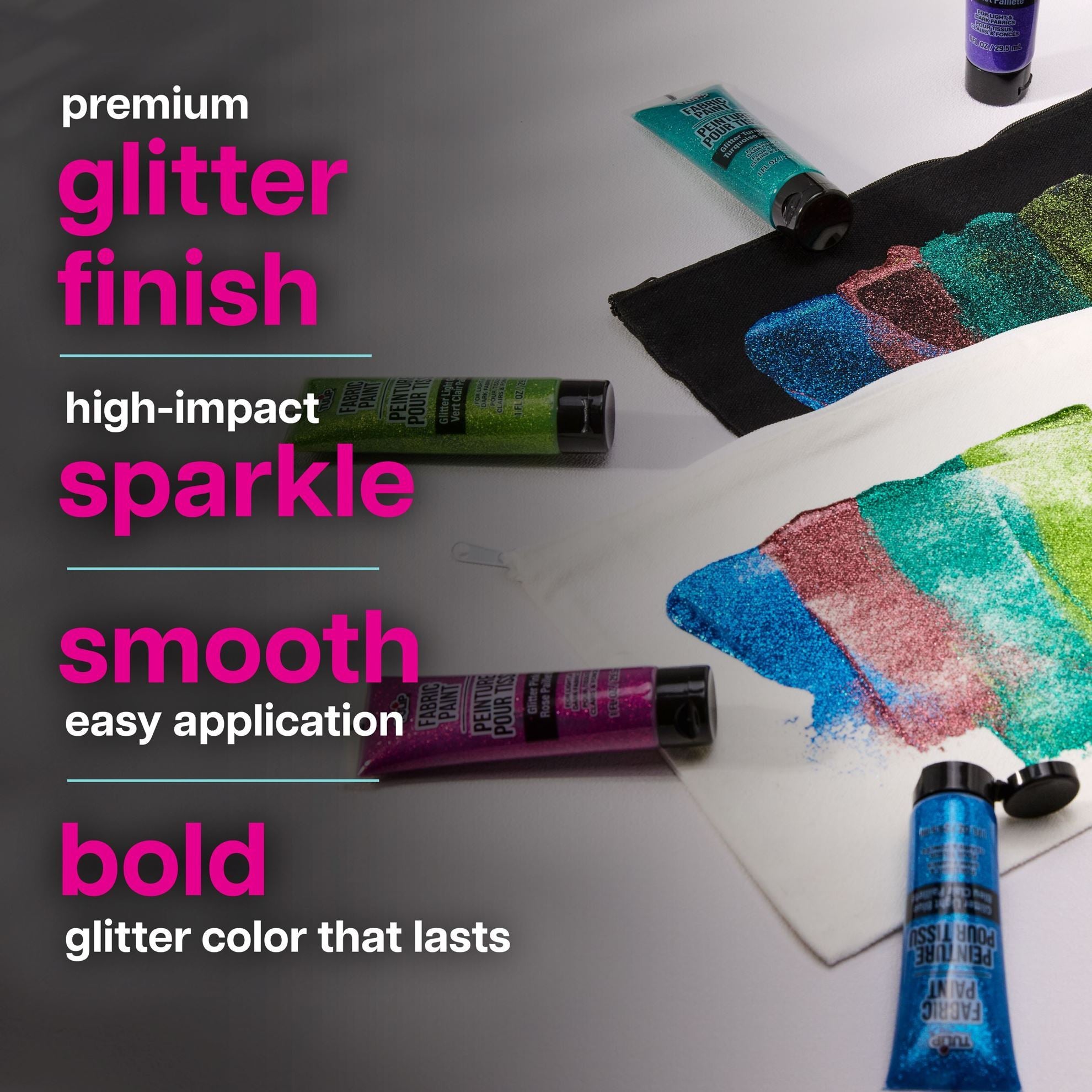 Picture of 49976-1 Tulip Glitter Fabric Paint 6 Pack