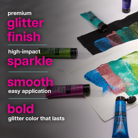 Picture of 49976-1 Tulip Glitter Fabric Paint 6 Pack