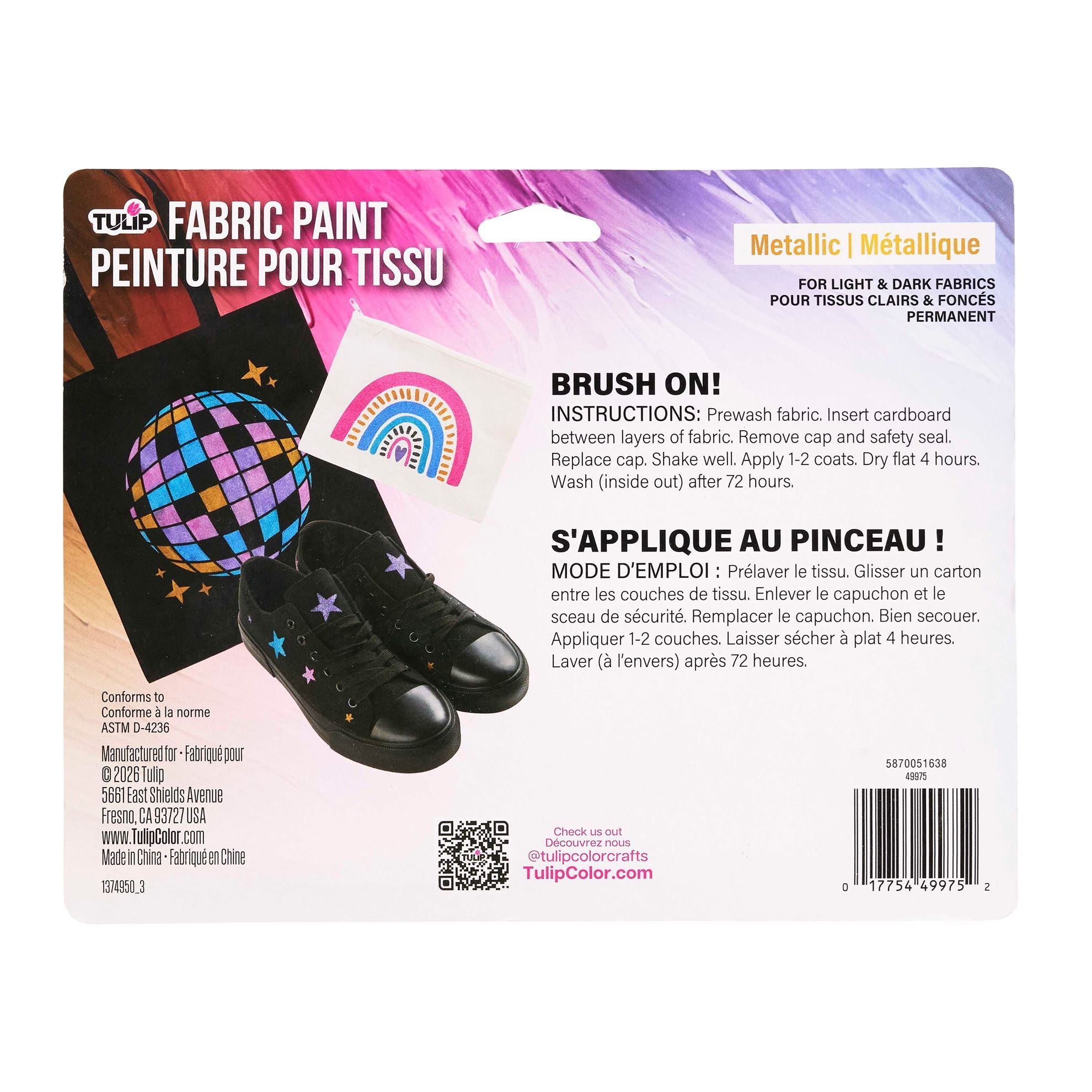 Picture of 49975-1 Tulip Metallic Fabric Paint 6 Pack