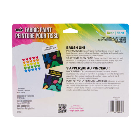 Picture of 49974-1 Tulip Neon Fabric Paint 6 Pack