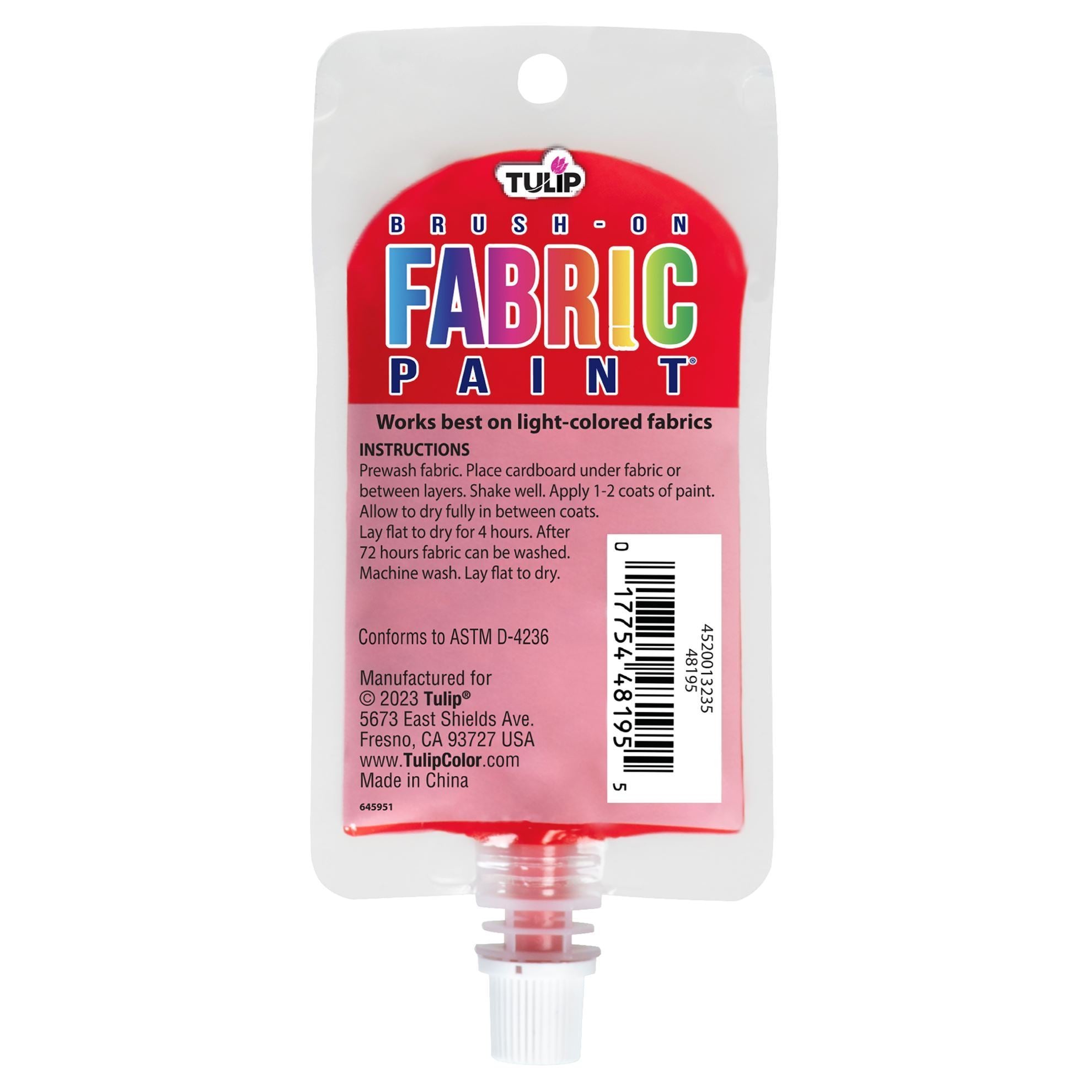 Picture of 49855 Tulip Brush-On Fabric Paint Red 2.7 fl. oz.