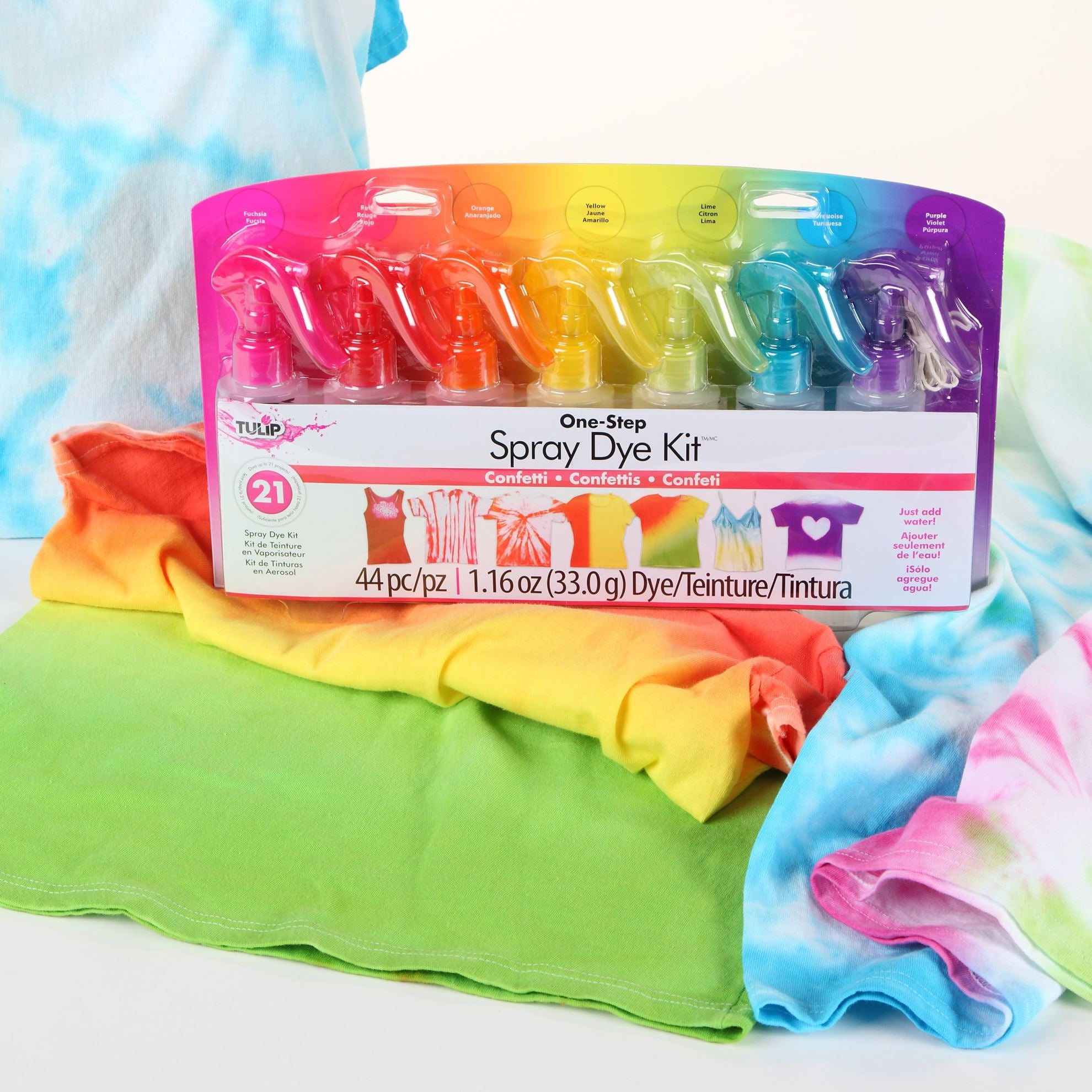 Tulip Rainbow Spray Tie-Dye Kit - 8 Vibrant Colors Fabric Dye For DIY Crafts