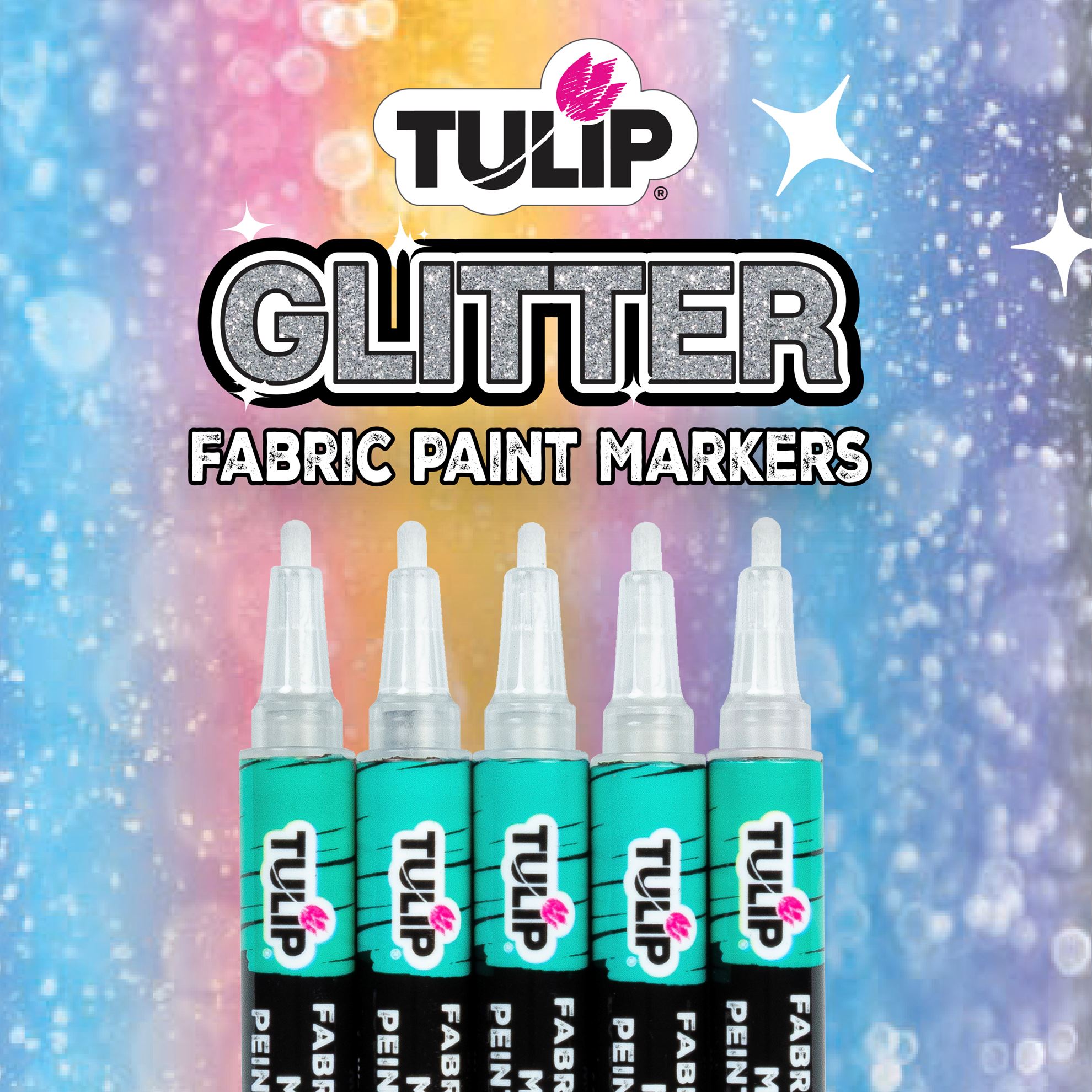 Picture of 49767                               TULIP GLITTER FABRIC PAINT MARKERS 5PK            