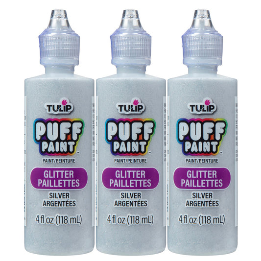 Picture of 37566 Tulip Dimensional Fabric Paint Glitter Silver 4 fl. oz. 3 Pack
