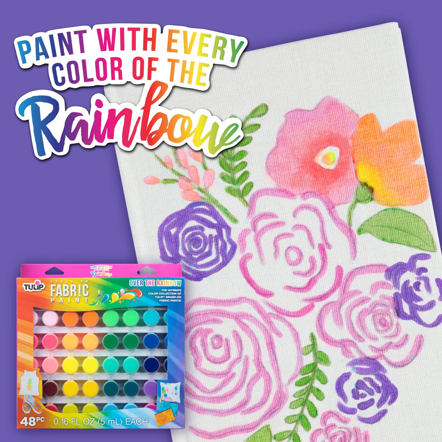Picture of 47904 Tulip Brush-On Fabric Paint Over The Rainbow 48 Pack