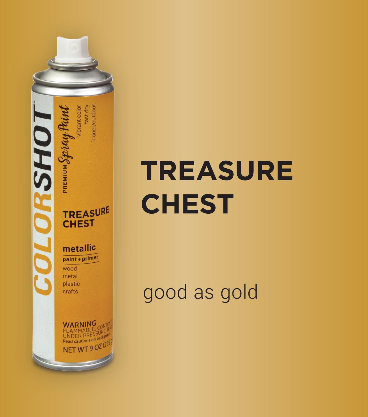 Colorshot Gold COLORSHOT Metallic Spray Paint Treasure Chest (Dark Gold) 9 oz. – Tulip ...