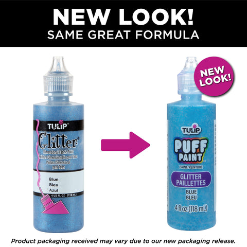 Picture of 41304 Tulip Dimensional Fabric Paint Glitter Blue 4 oz.
