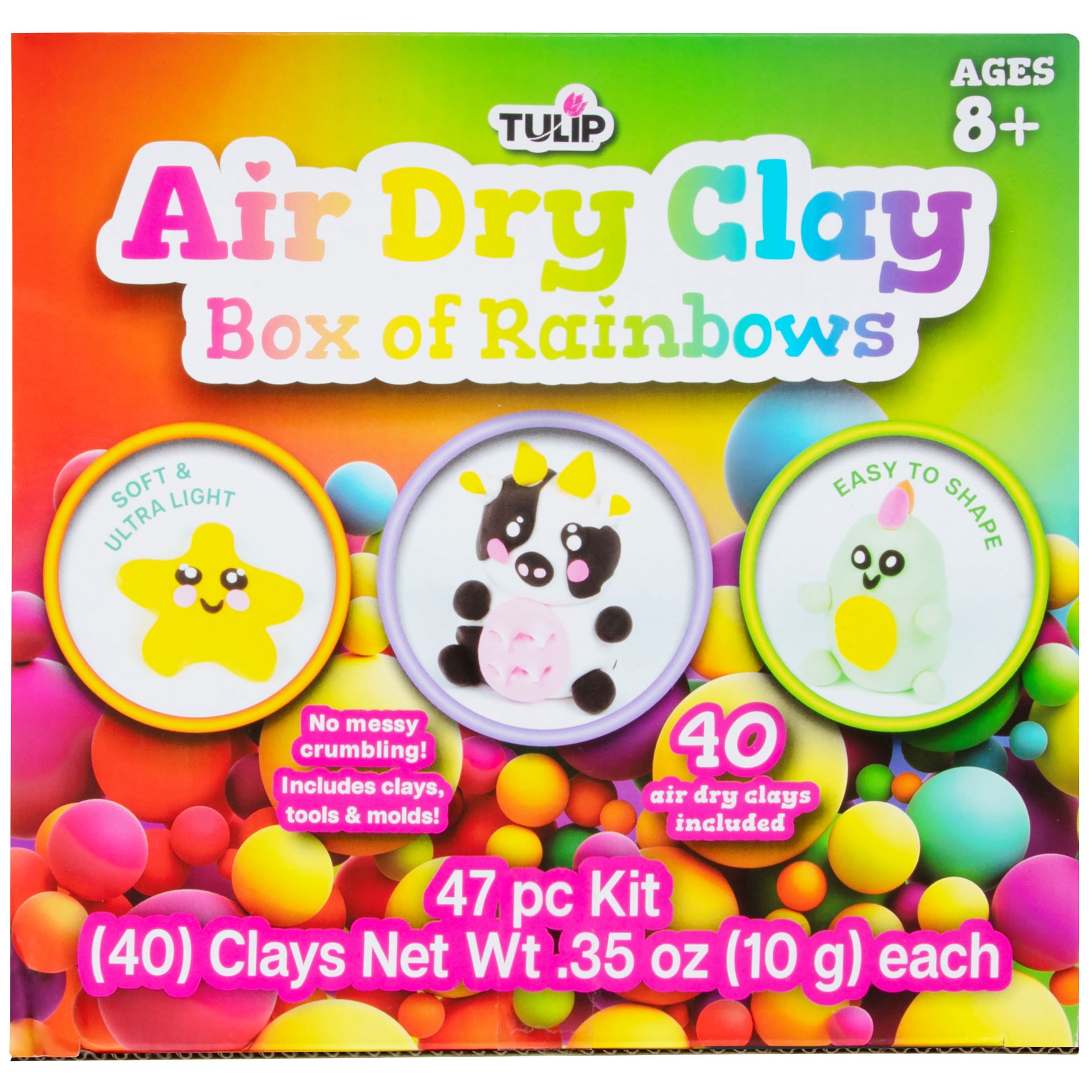 Picture of 48610 Tulip Air Dry Clay Box of Rainbows 47 pc Kit