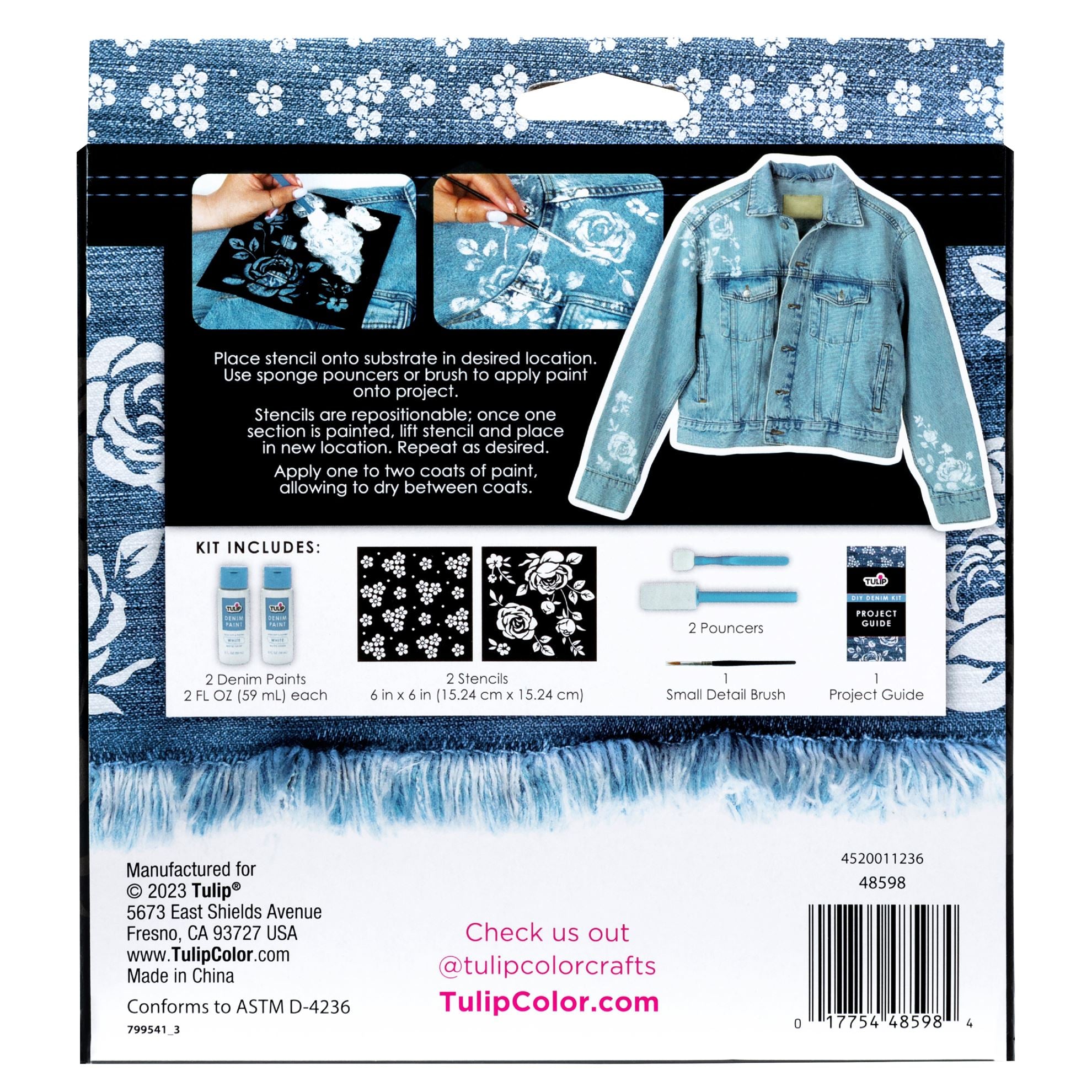 Picture of 48598 Tulip DIY Denim Paint & Stencil Kit