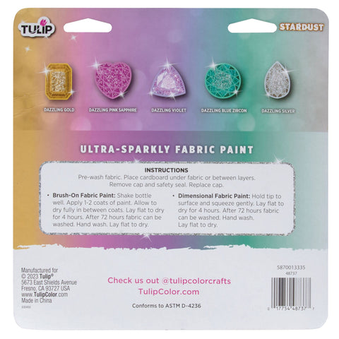 Picture of 48737                               TULIP DAZZLING GLITTER FABRIC PAINT COMBO PACK    