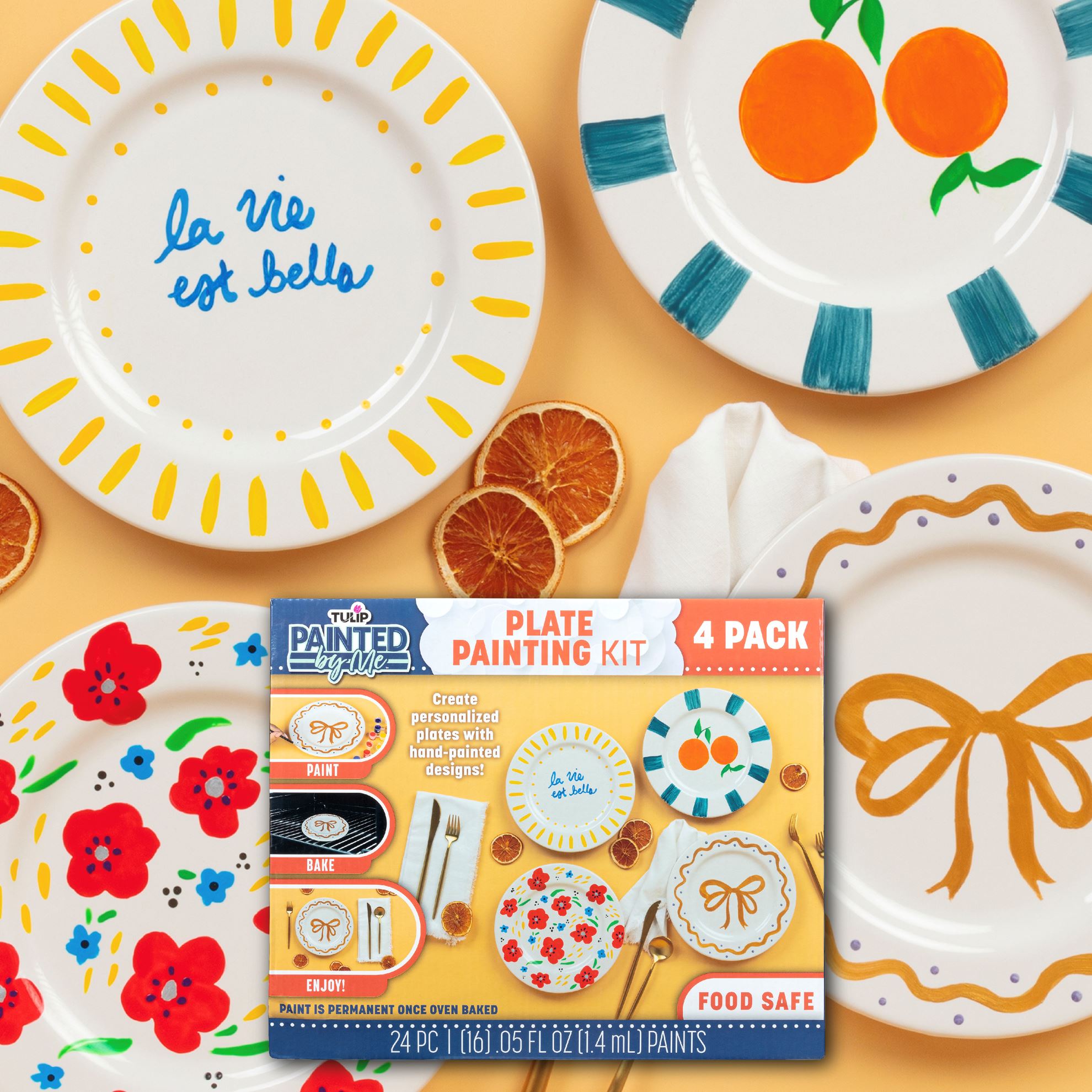 Picture of 49552 Tulip Painted By Me Plate Painting Kit 4 Pack