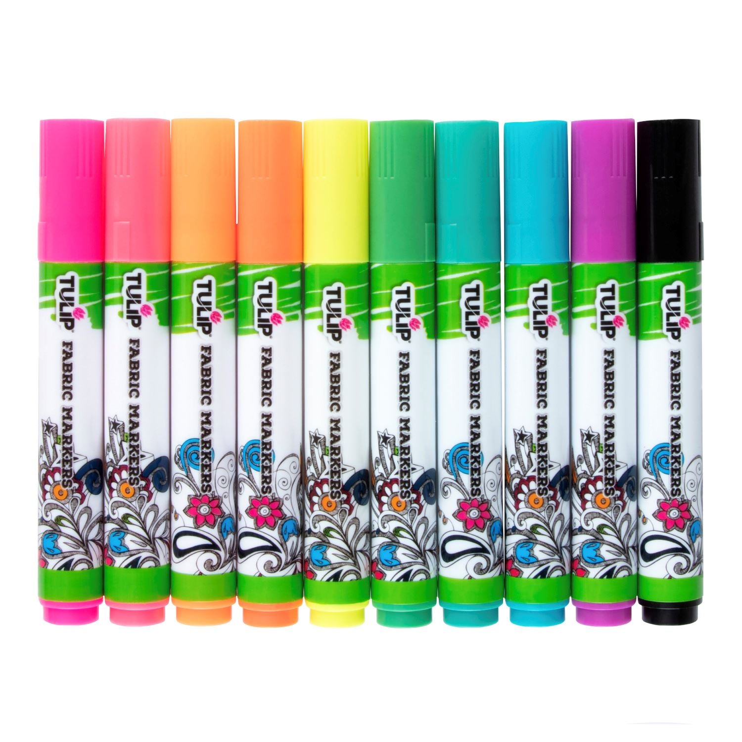 Picture of 31649 Tulip Brush-Tip Fabric Markers Neon 10 Pack