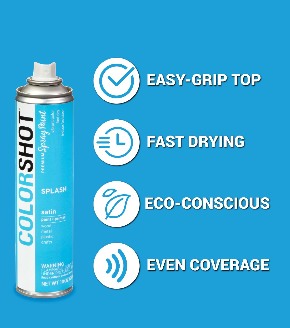 Picture of 48289 COLORSHOT Satin Spray Paint Splash (Medium Blue) 10 oz.