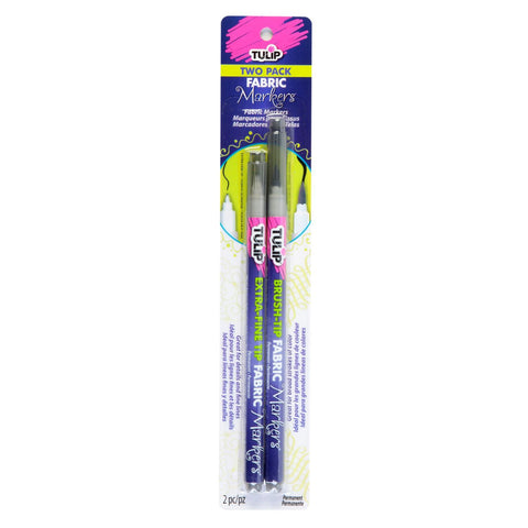 Tulip Fabric Markers Gray 2 Pack package