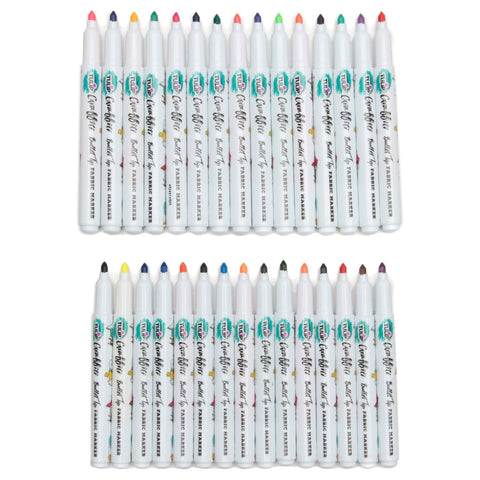 Picture of 37037 Tulip Graffiti Bullet-Tip Fabric Markers Rainbow 30 Pack