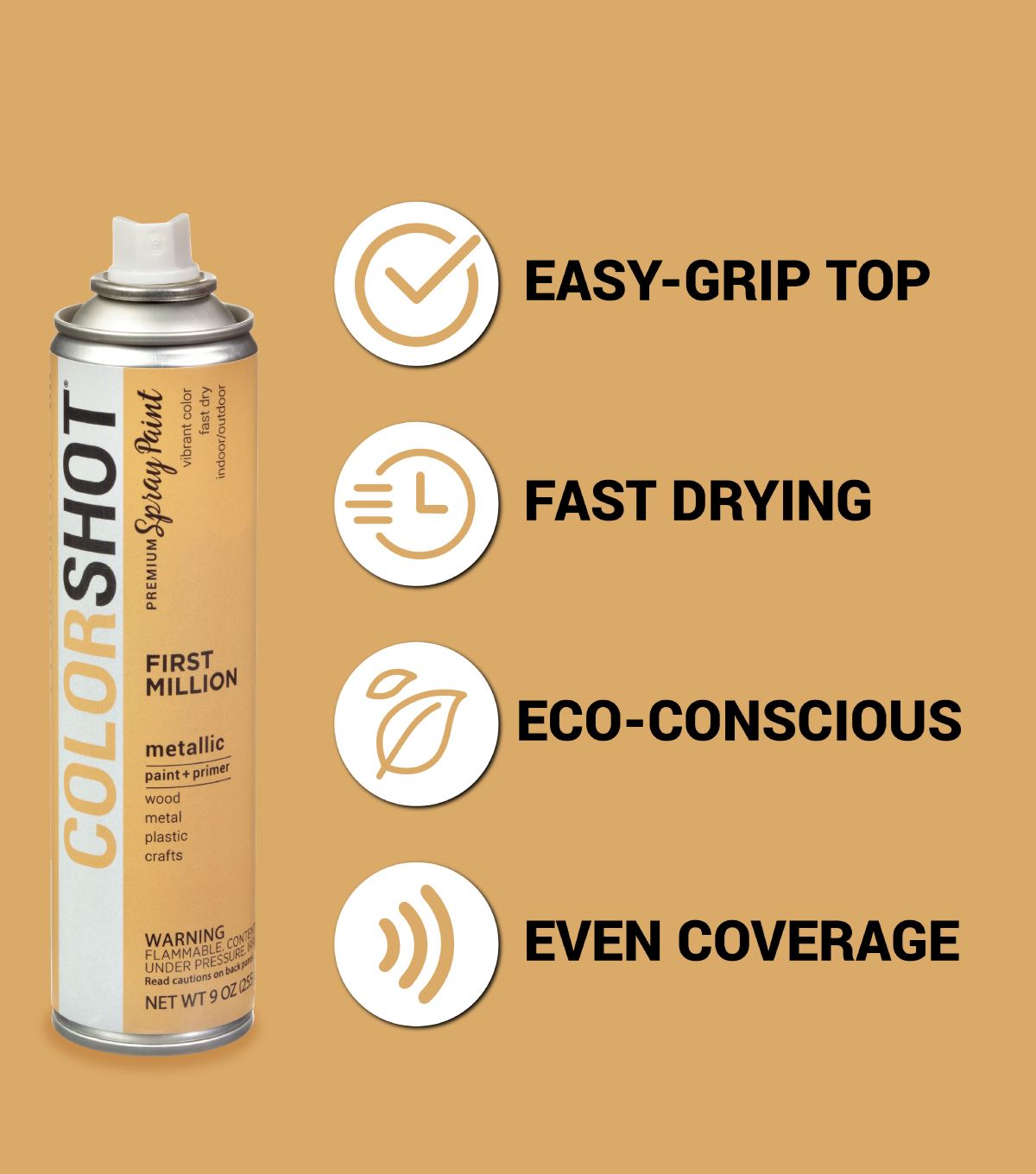 Picture of 48309 COLORSHOT Metallic Spray Paint First Million (Gold) 9 oz.