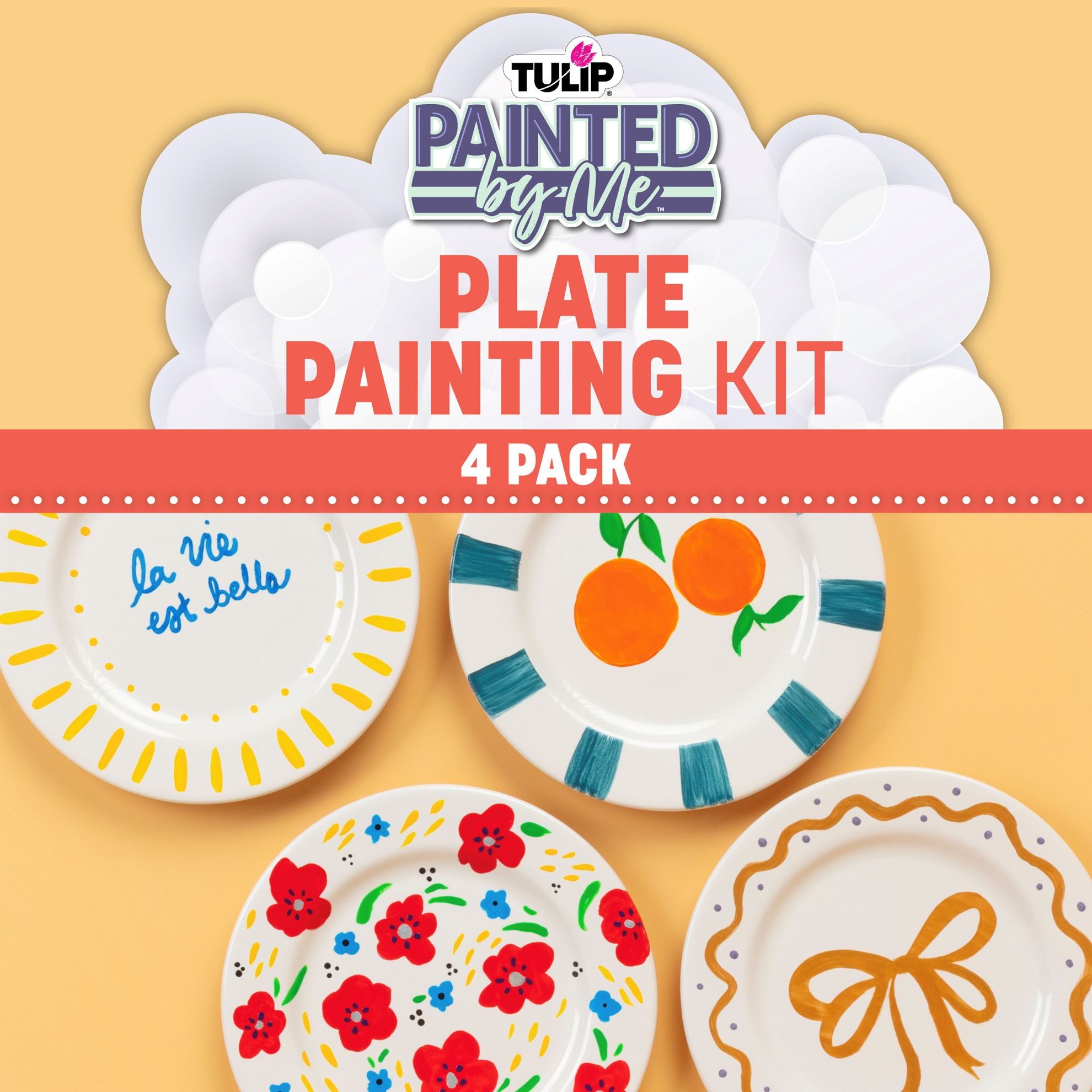 Picture of 49552 Tulip Painted By Me Plate Painting Kit 4 Pack