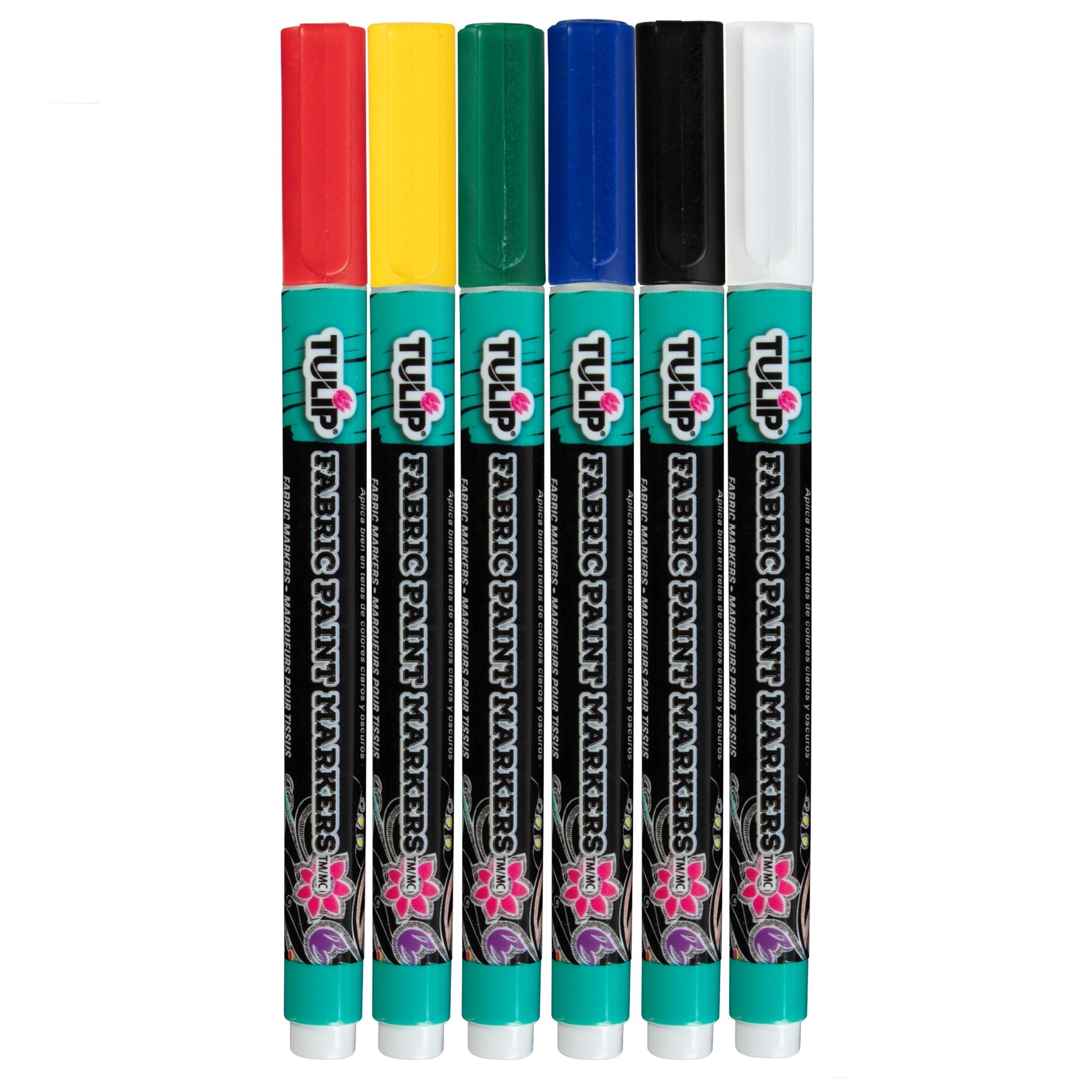 Picture of 33586 Tulip Opaque Bullet-Tip Fabric Markers 6 Pack