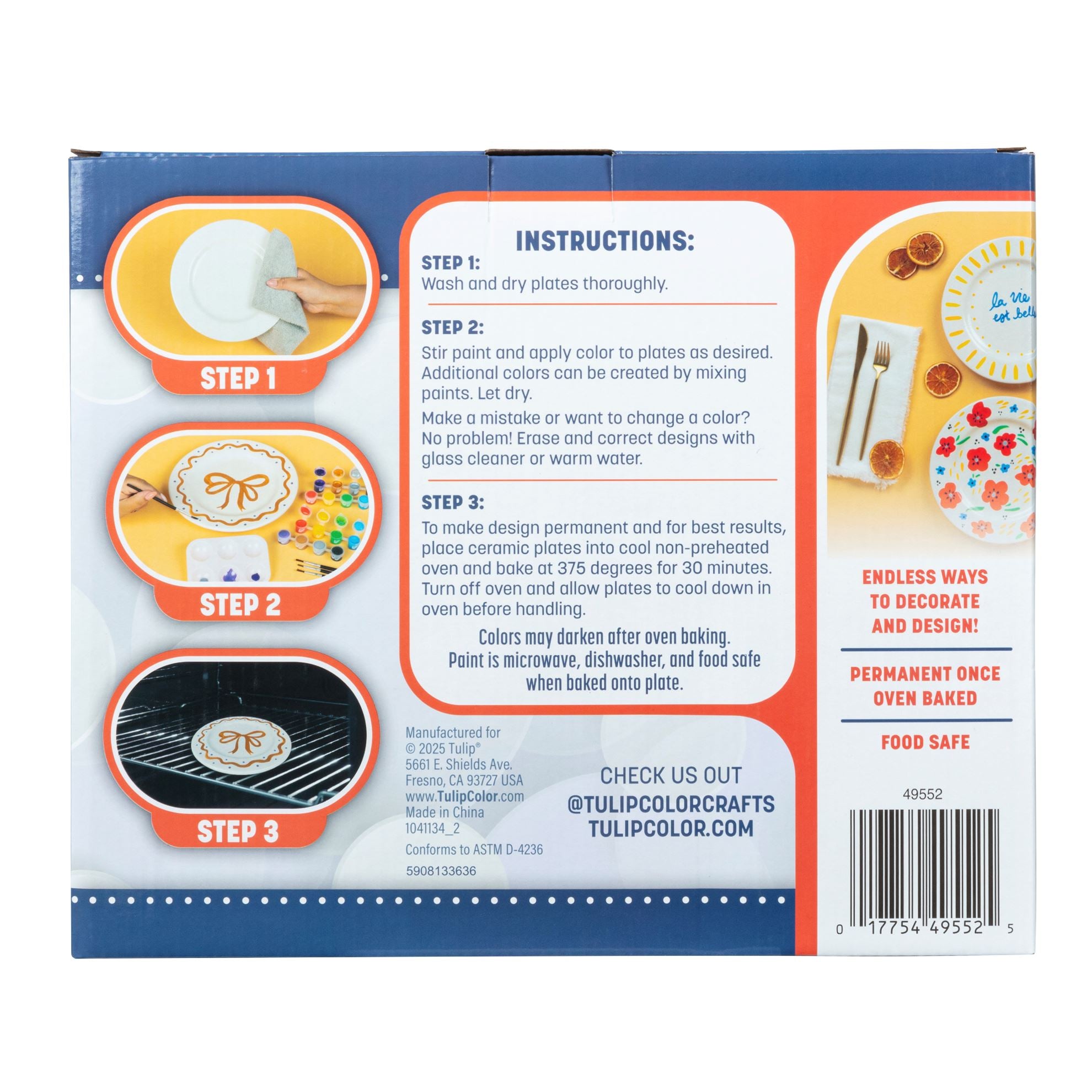 Picture of 49552 Tulip Painted By Me Plate Painting Kit 4 Pack