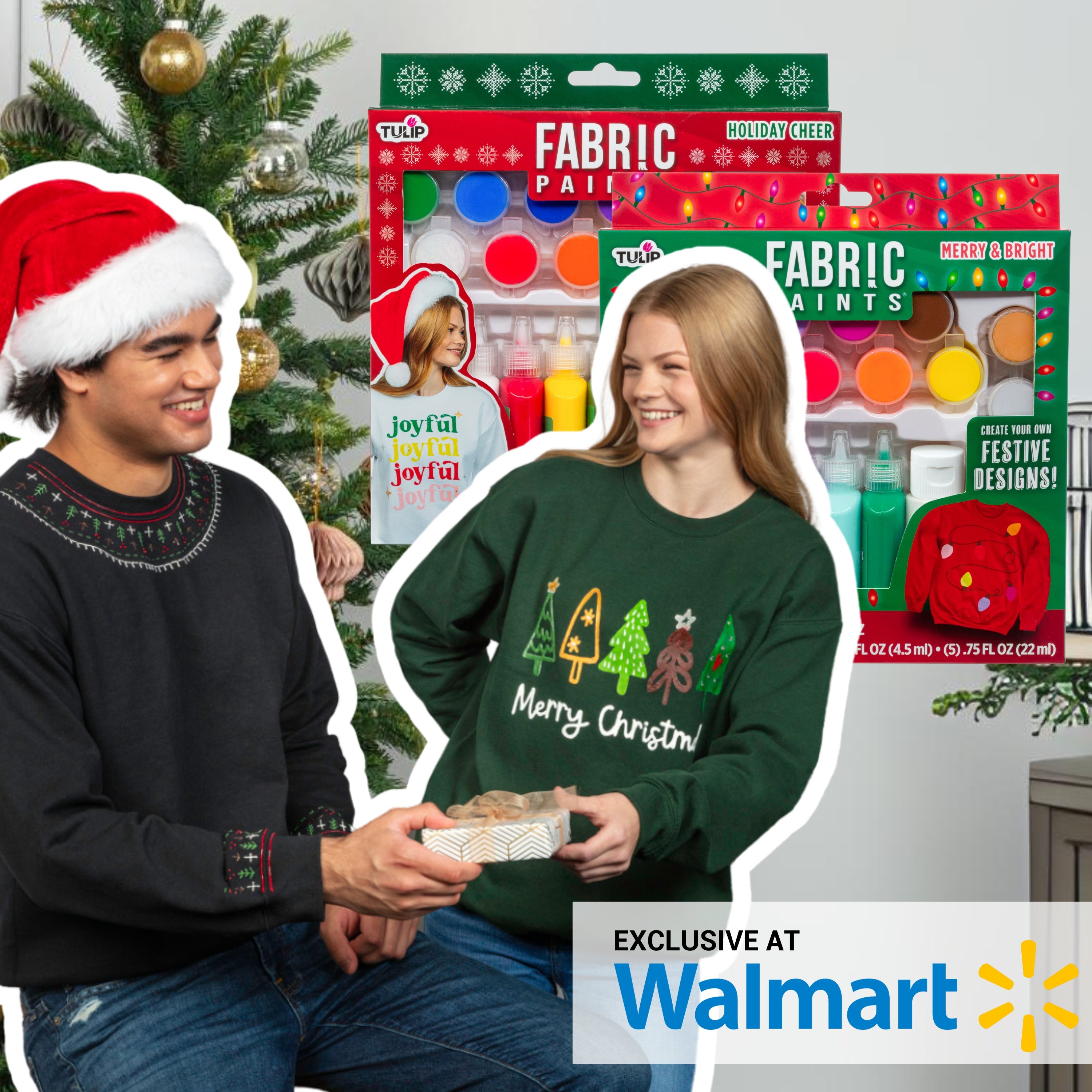 Decorate a colorful holiday sweatshirt with Tulip fabric paints!