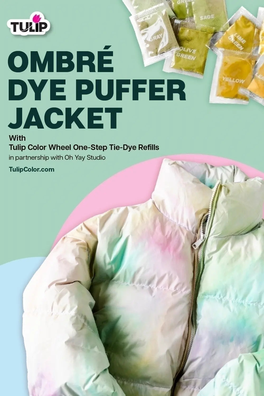 DIY Watercolor Ombré Dye Puffer Jacket