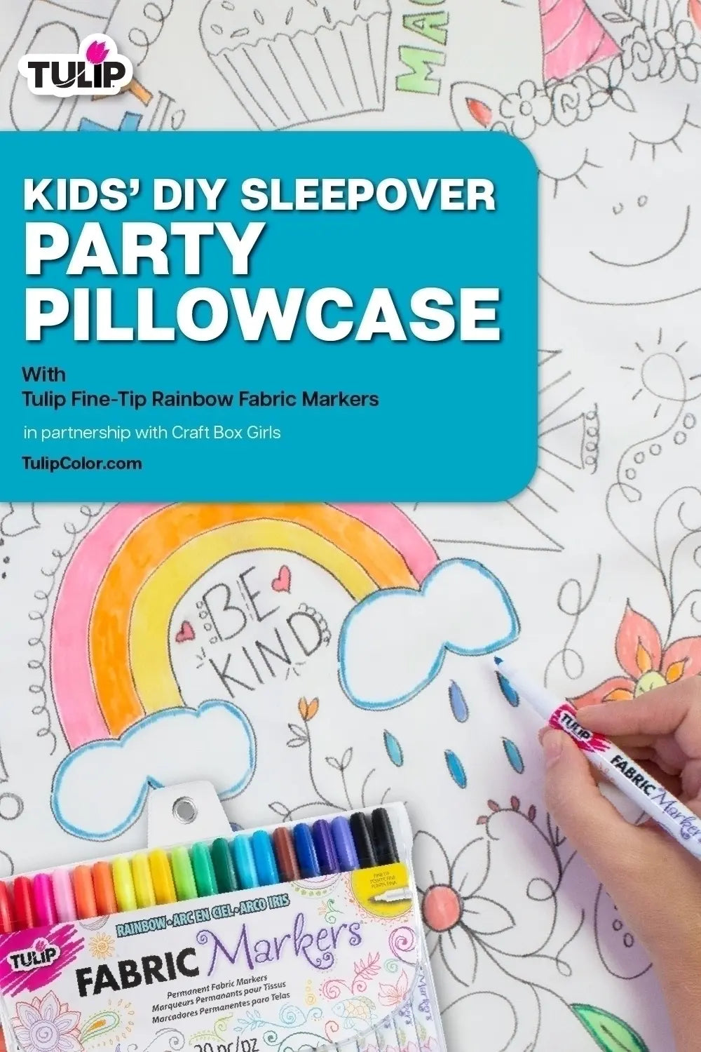 Let's Create Color Your Own Pillowcase Craft Kit for Kids